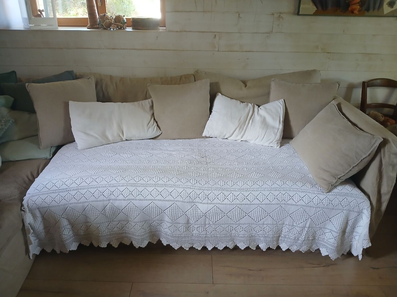 2 antique crochet bedspreads