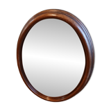 Vintage oval wooden mirror