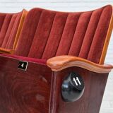 1950s, Danish theater armchairs, furniture velour, original condition.