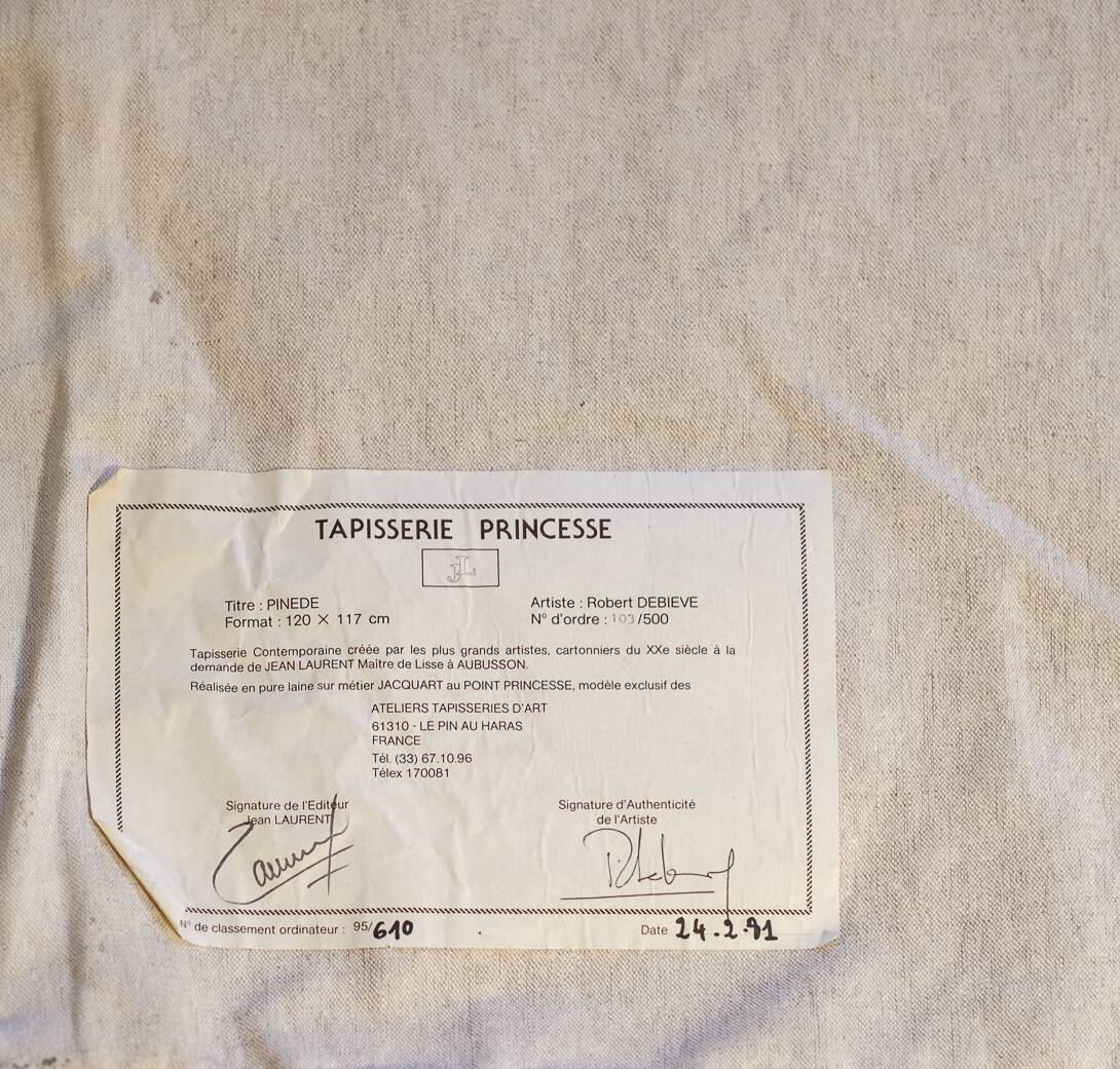 Tapestry by Robert Debiève 1976 "Pine Grove"