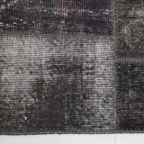 7x10 distressed black & gray vintage rug, 299x203cm