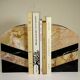 Pair of art deco marble bookends