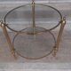 Vintage round brass coffee table, France 1960