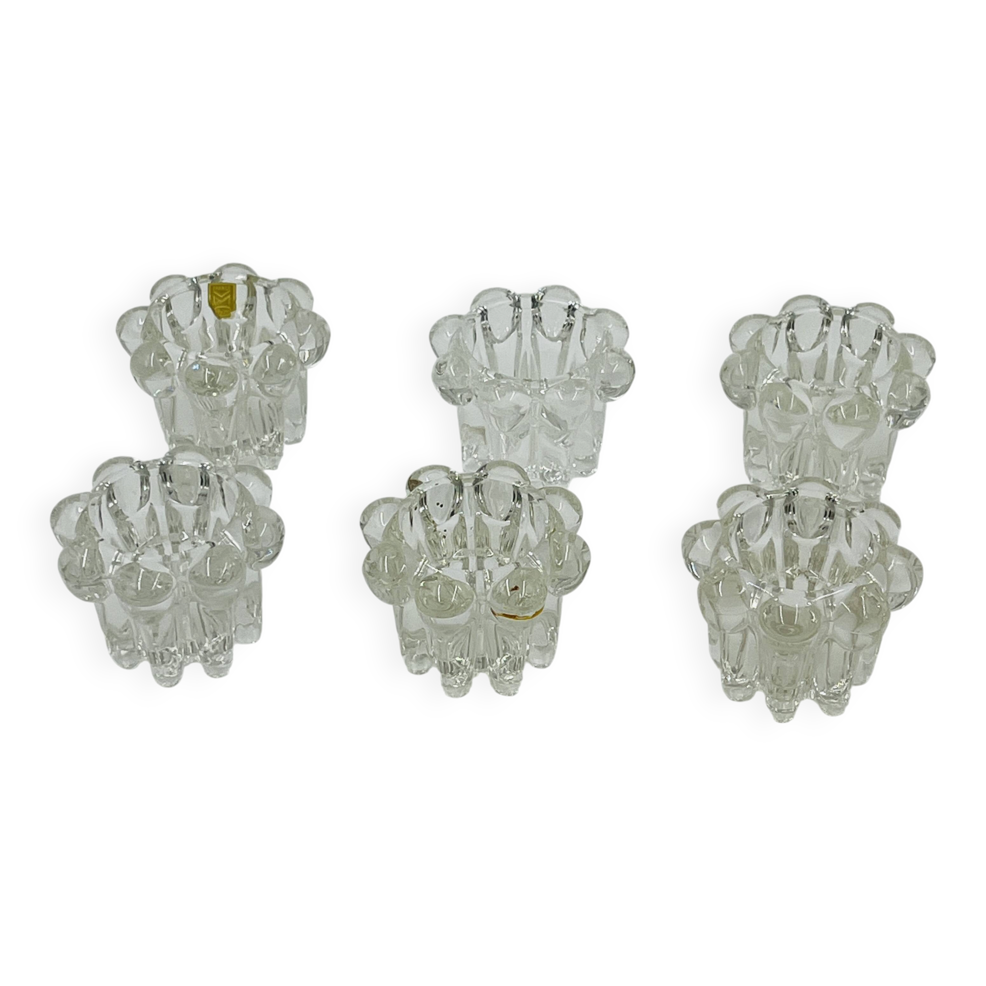 Set of 6 vintage flower candle holders by VMC Reims - 1960s