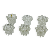 Lot de 6 bougeoirs fleurs vintage par VMC Reims - Années 60