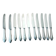 set of 11 silver metal cutlery