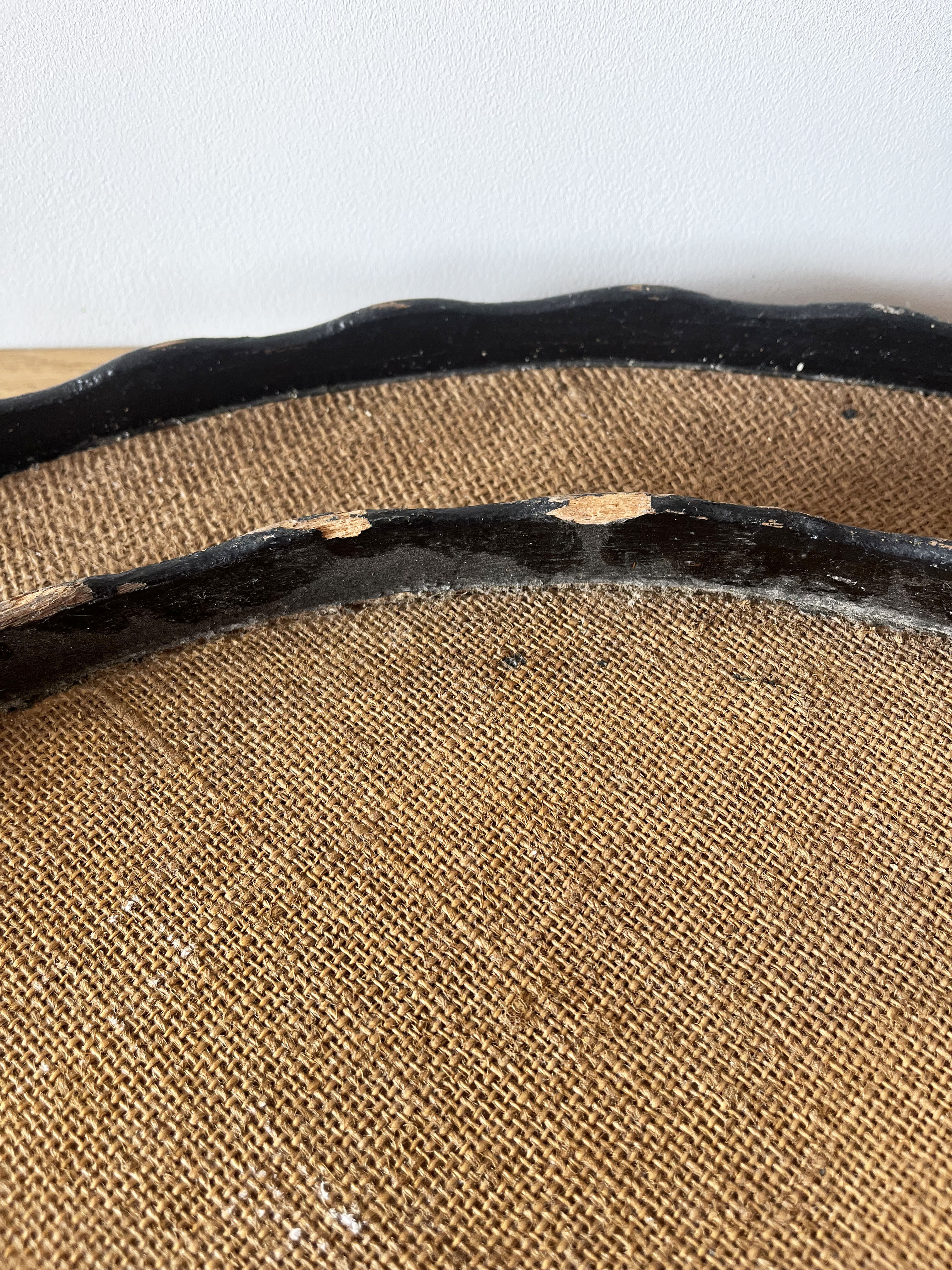 Set of 3 large vintage patinated wooden trays