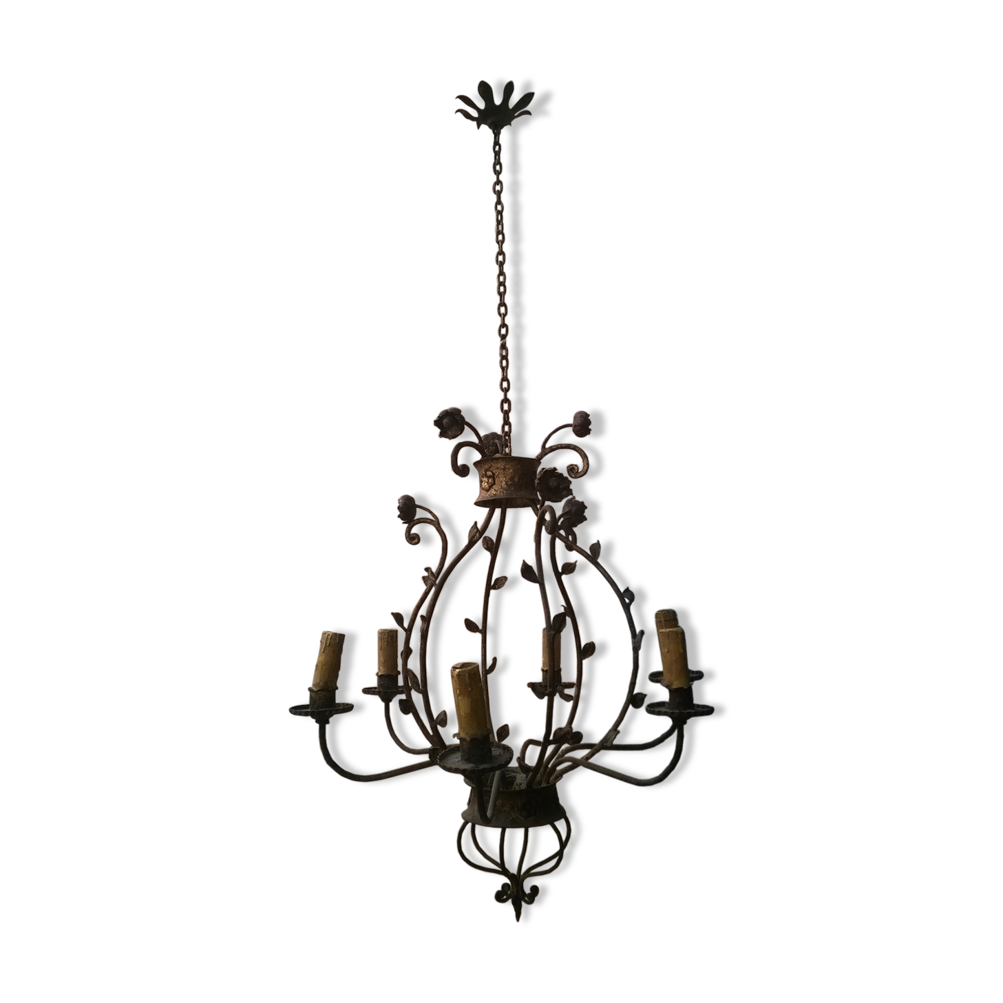 Six-light vintage chandelier