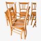 Set of 6 luterma blond wood bistro chairs 1950