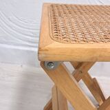 Cinq tabourets viennois vintage en paille
