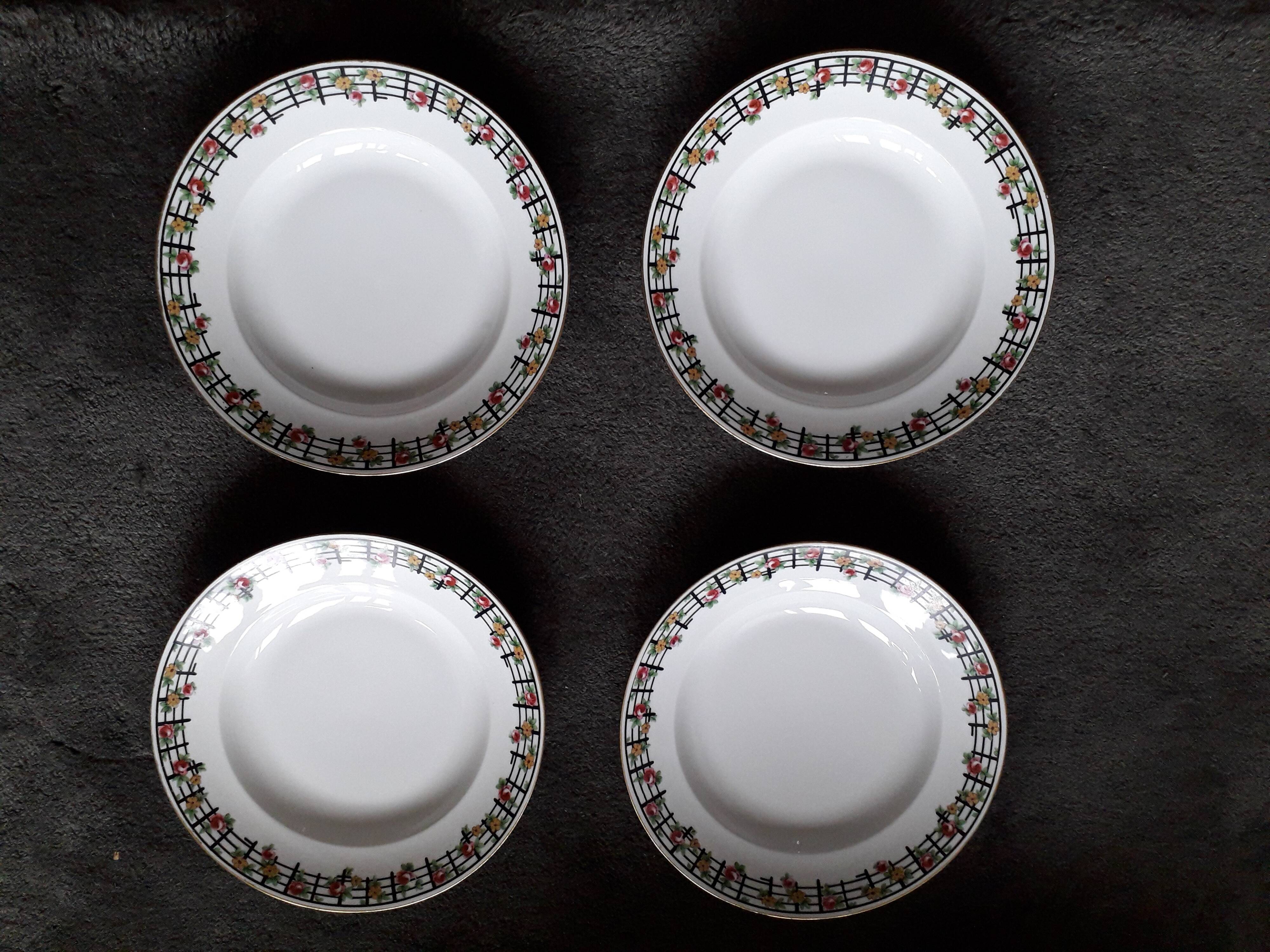1 set of 4 Limoges ceramic plates from the 1950s