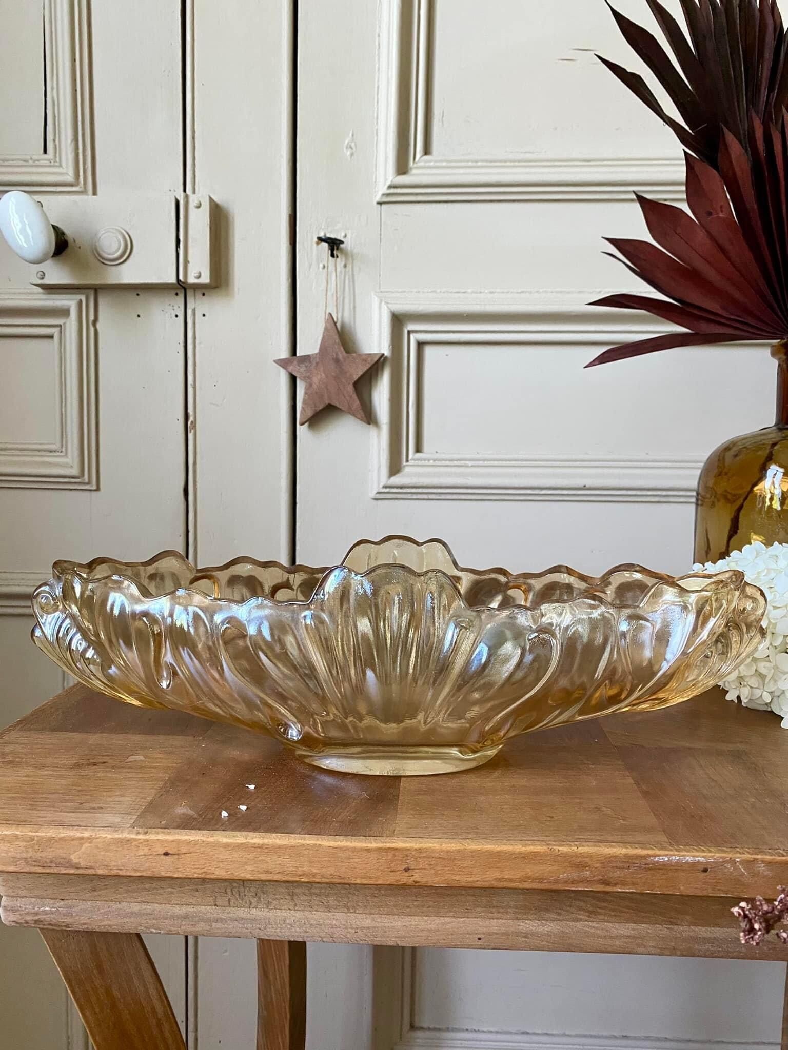 Pink carnival glass cup