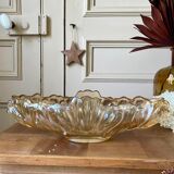 Pink carnival glass cup