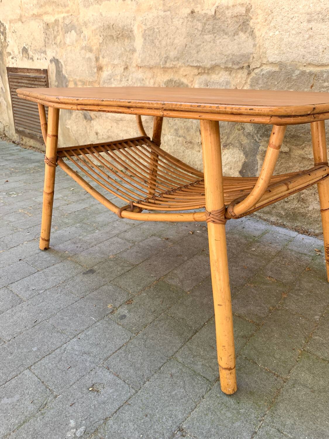 Vintage rattan coffee table
