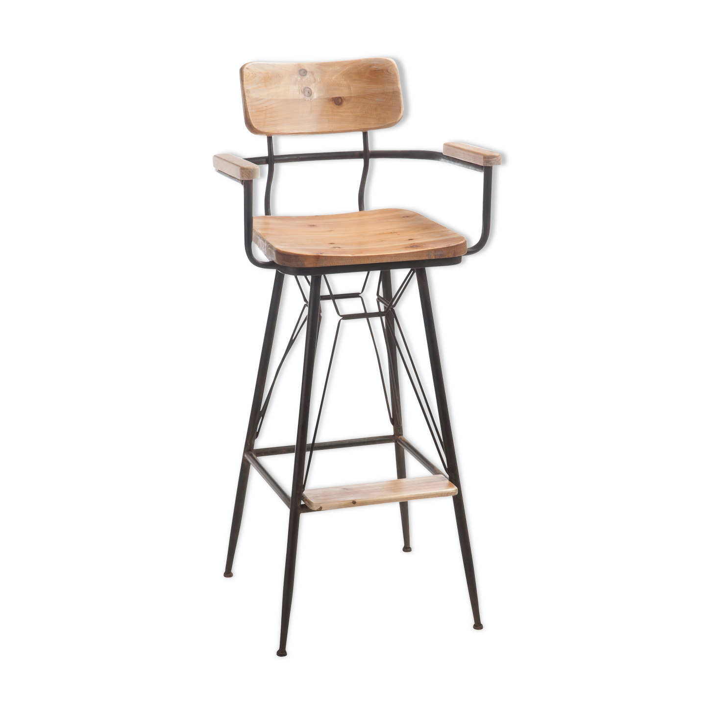 Bar chair made of iron and wood