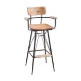Bar chair made of iron and wood