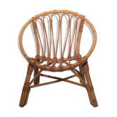 Vintage rattan basket armchair for children