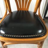 Paire de fauteuils bistrot en bois courbés