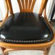 Pair of curved wooden bistro armchairs