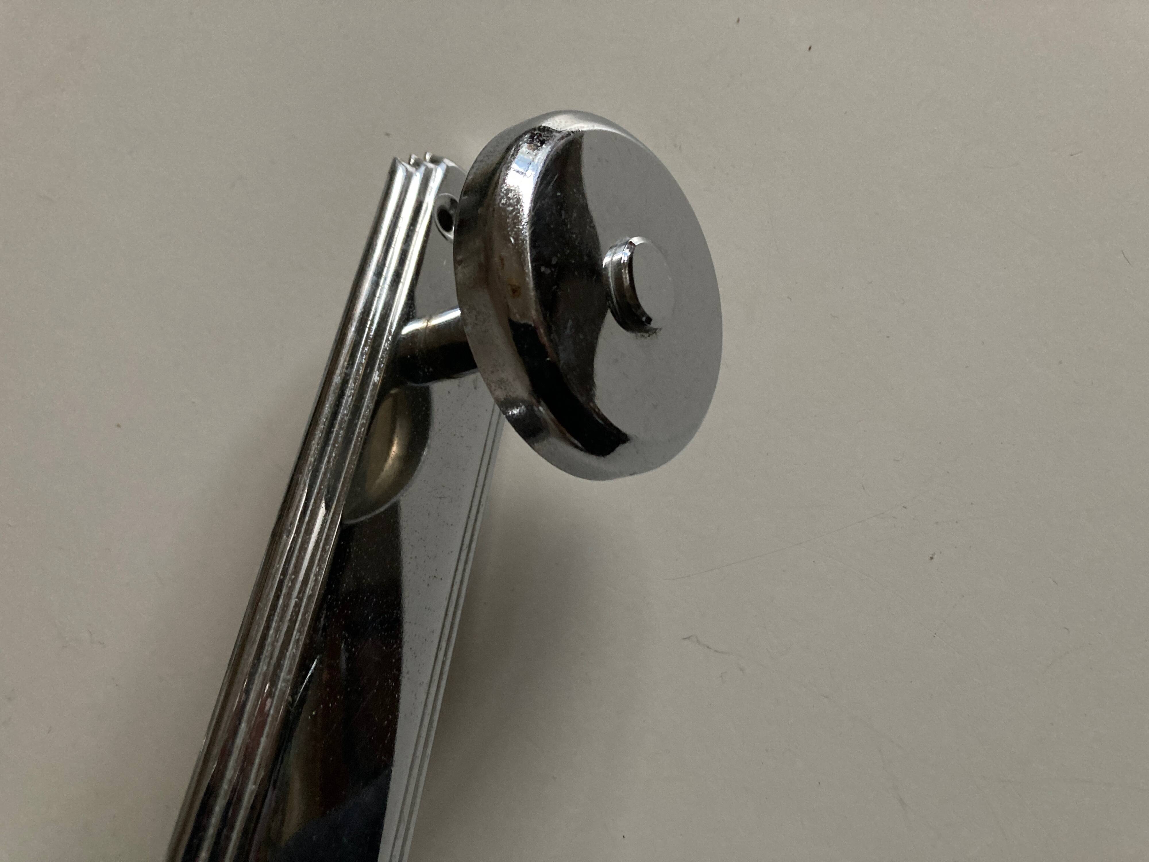 chrome Art Deco bathroom coat hook 57cm