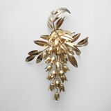 Applique murale dorée Hans Kögl, années 1980, Italie.