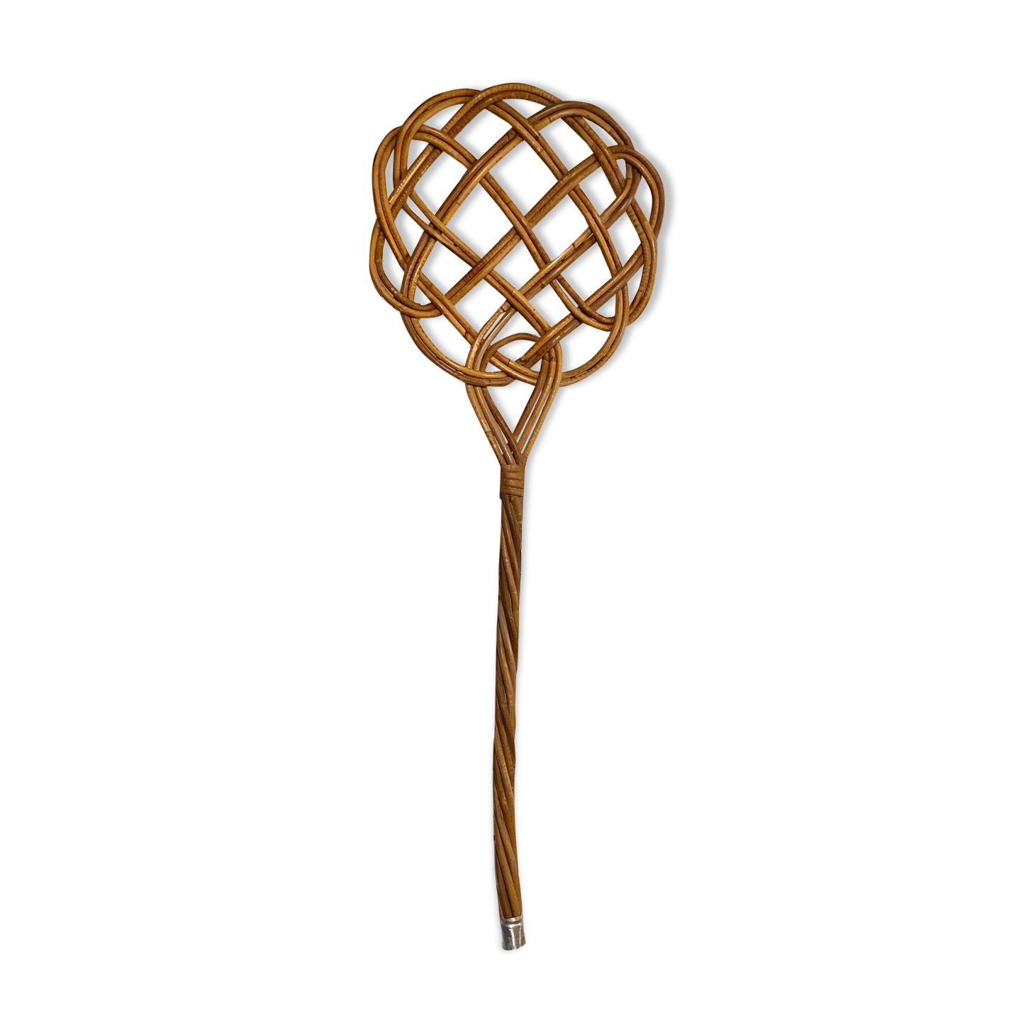 Vintage rattan carpet beater-1950s