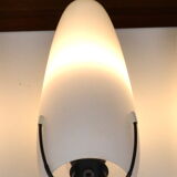 Wall lamp Louis Kalff opaline warhead and metal 50s