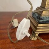 Column lamp in gilded bronze and marble 36cm