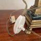 Column lamp in gilded bronze and marble 36cm