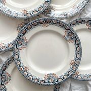 6 assiettes plates terre de fer « Diderot » Longwy