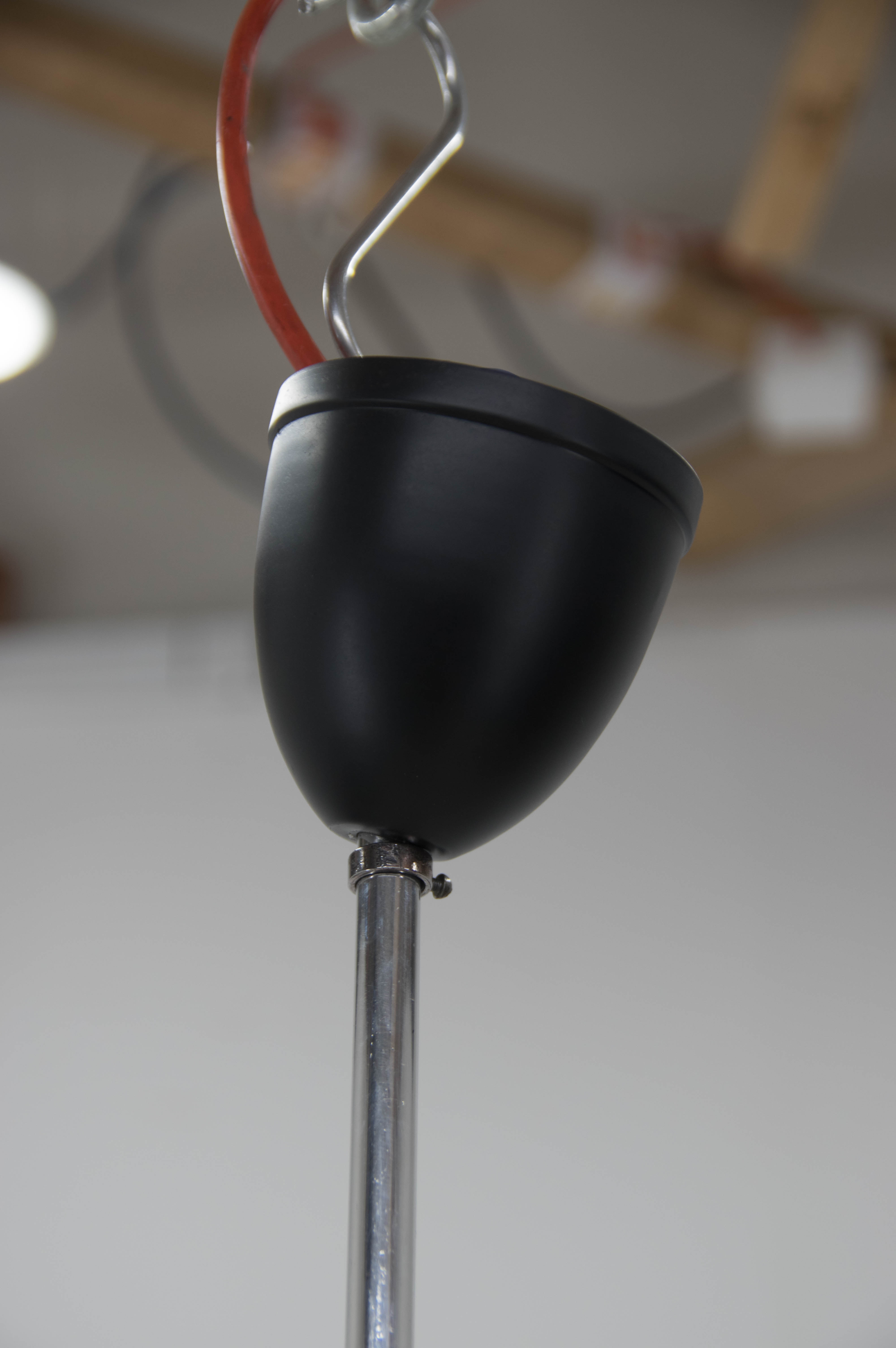 Mid-century black and white chandelier, 1960