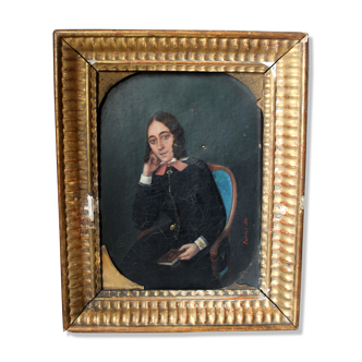 Framed portrait of woman, 1850