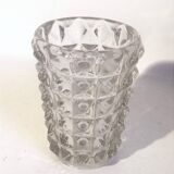 Diamond point crystal vase from the 50s height 21.5 cm