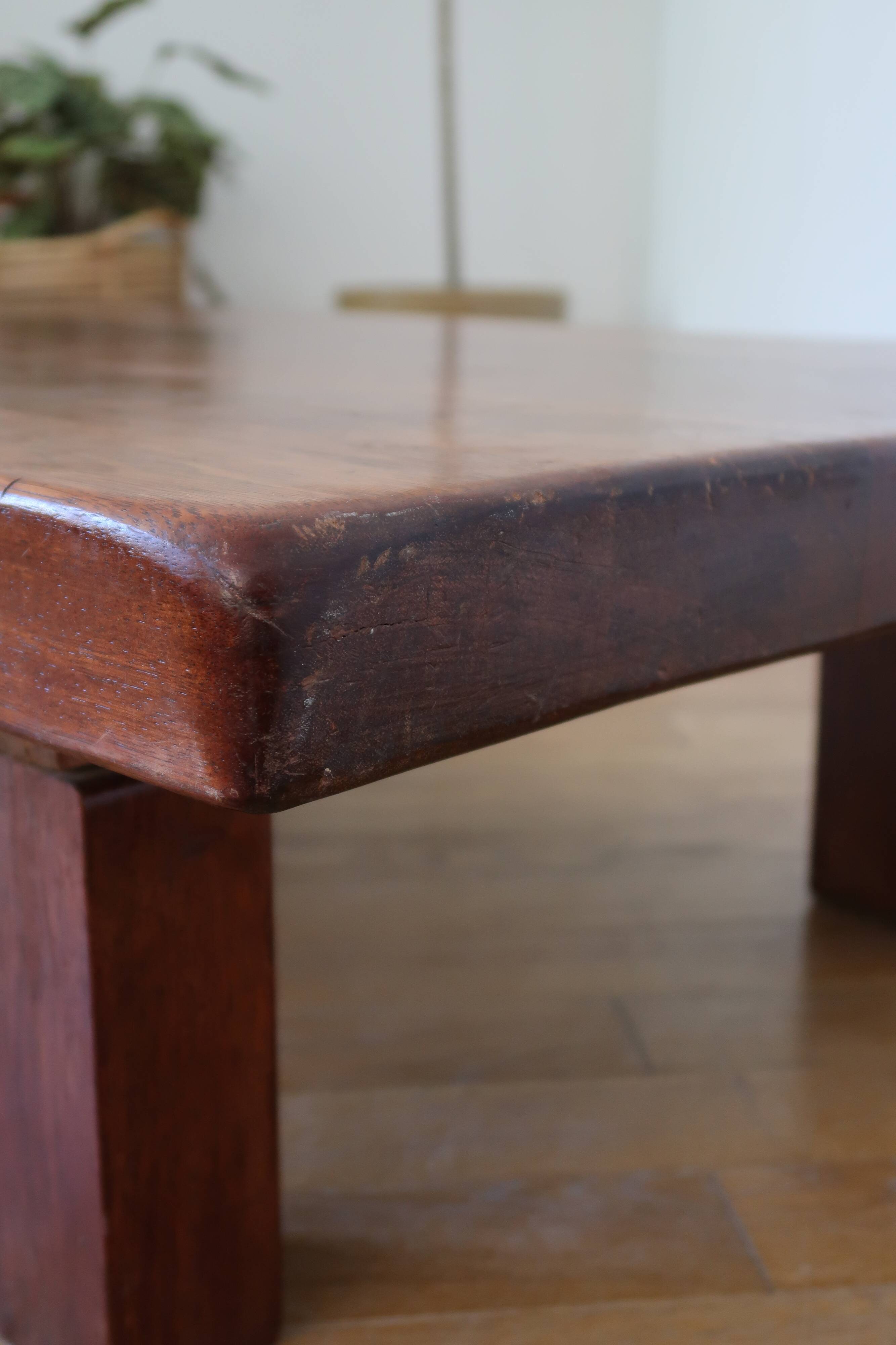 Brutalist coffee table in solid oak