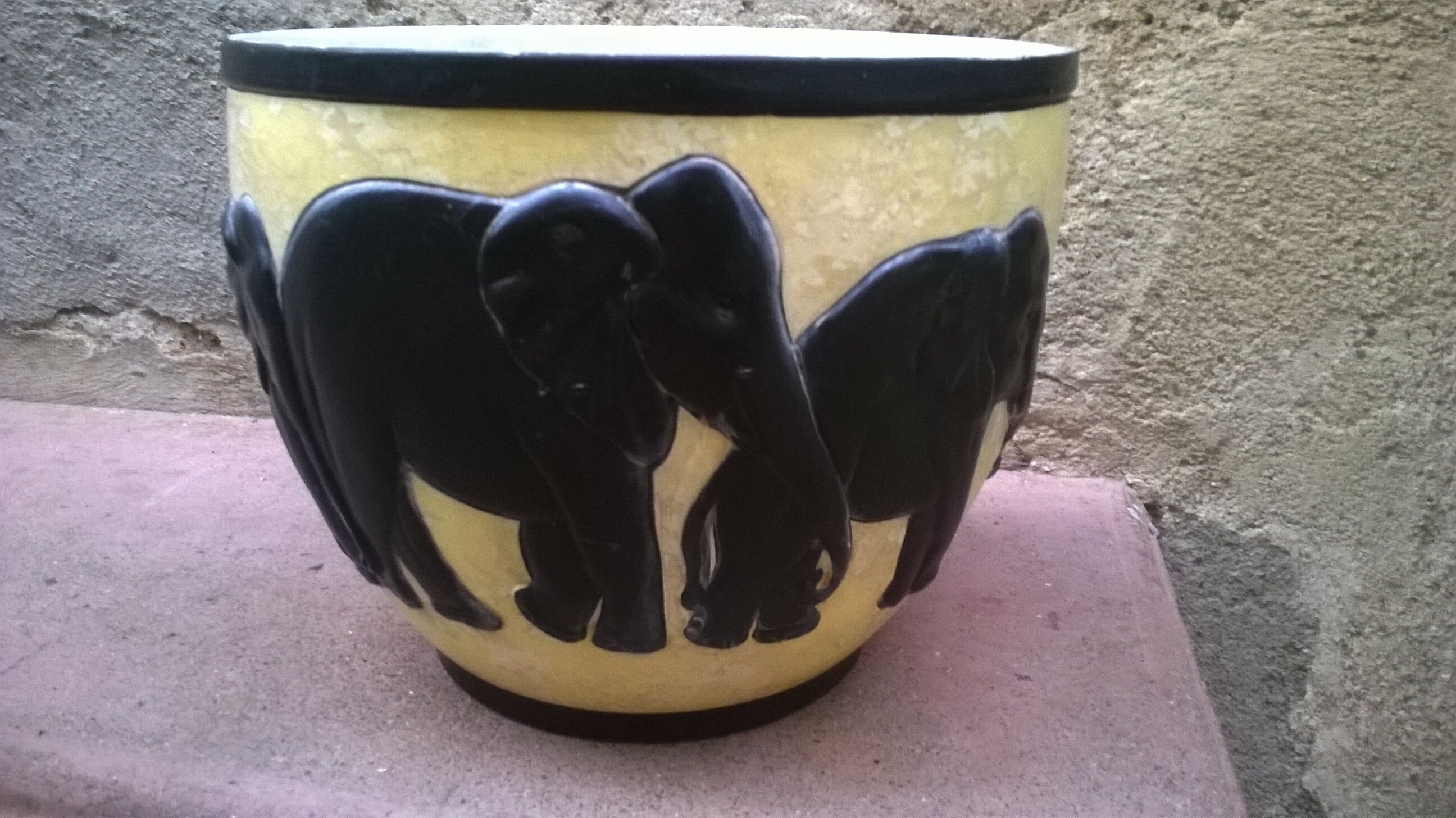 Vintage elephant pot cover
