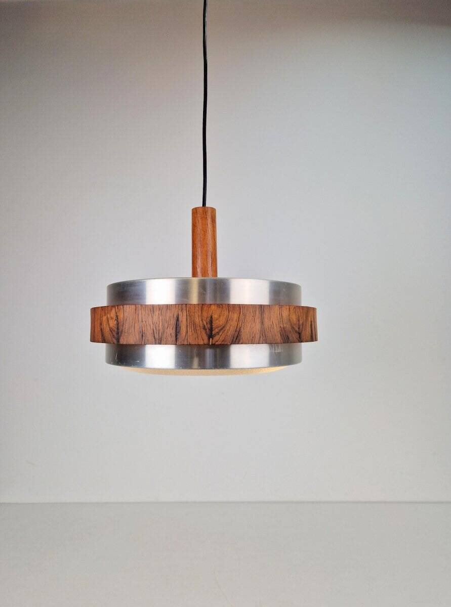 Vintage Scandinavian Pendant Lamp in Teak, 1960s