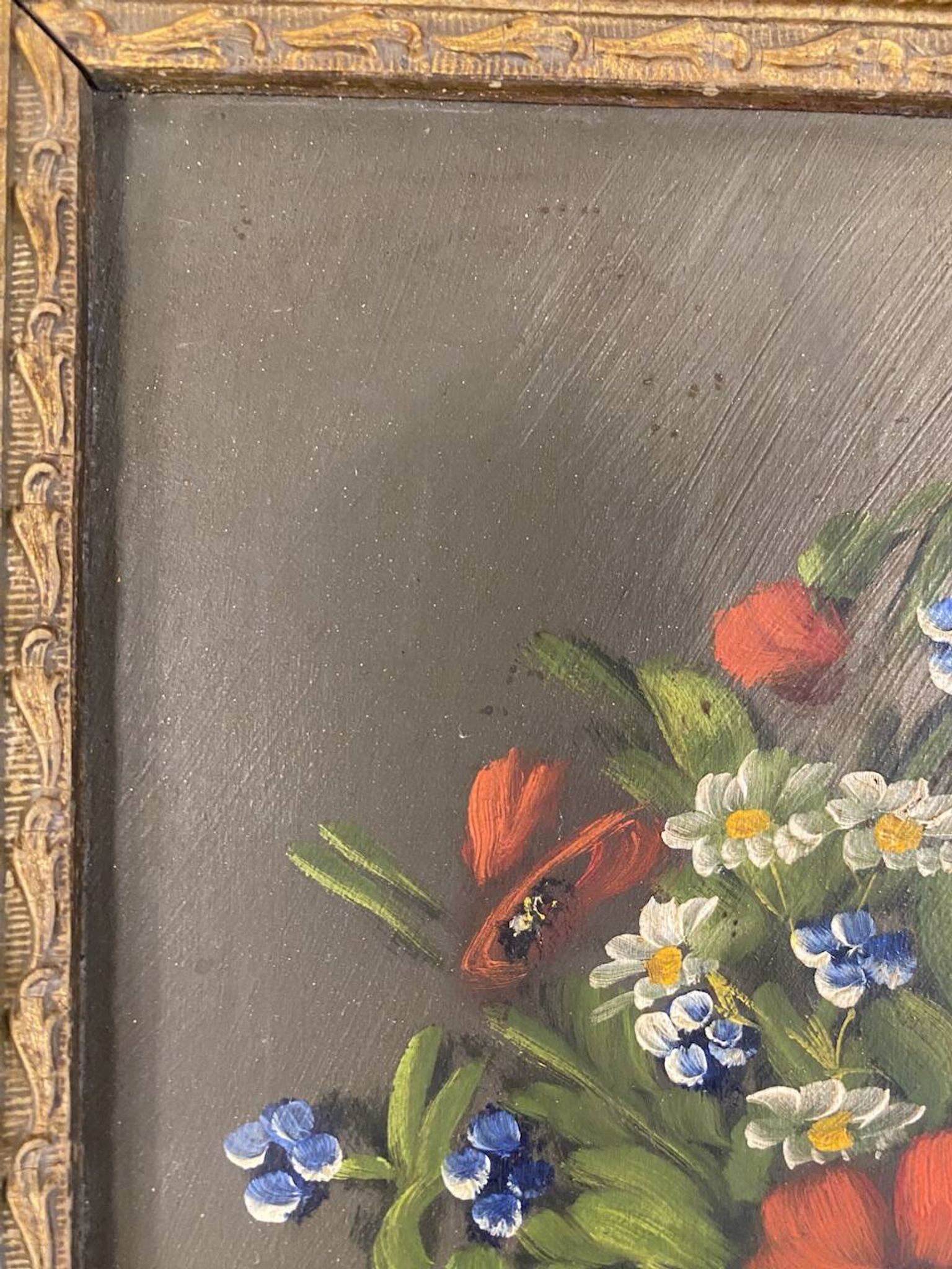 Nature morte aux fleurs sauvages, signée, milieu XX siècle