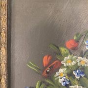 Nature morte aux fleurs sauvages, signée, milieu XX siècle