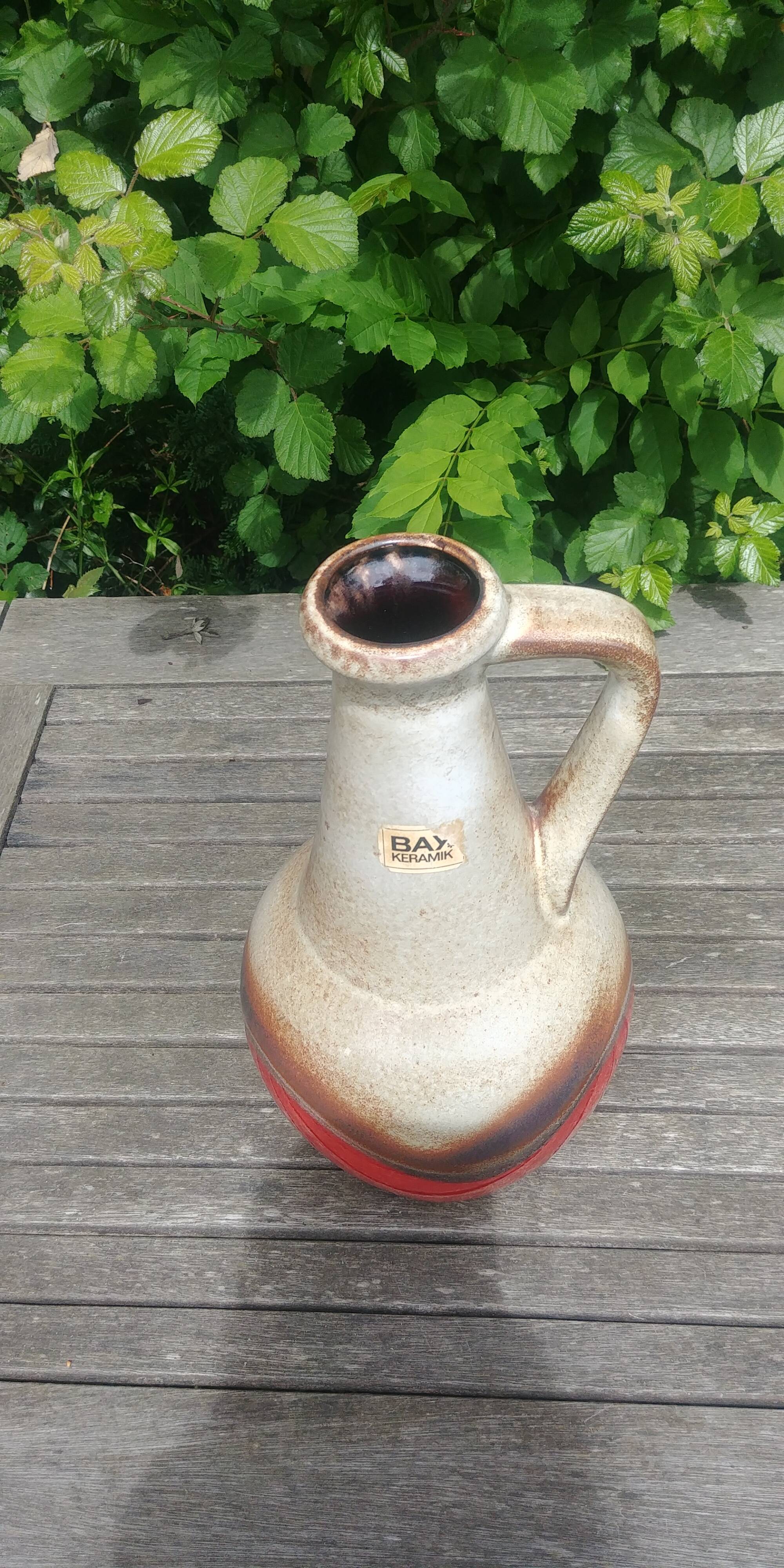 Glazed ceramic vase Vintage W.Germany 70s