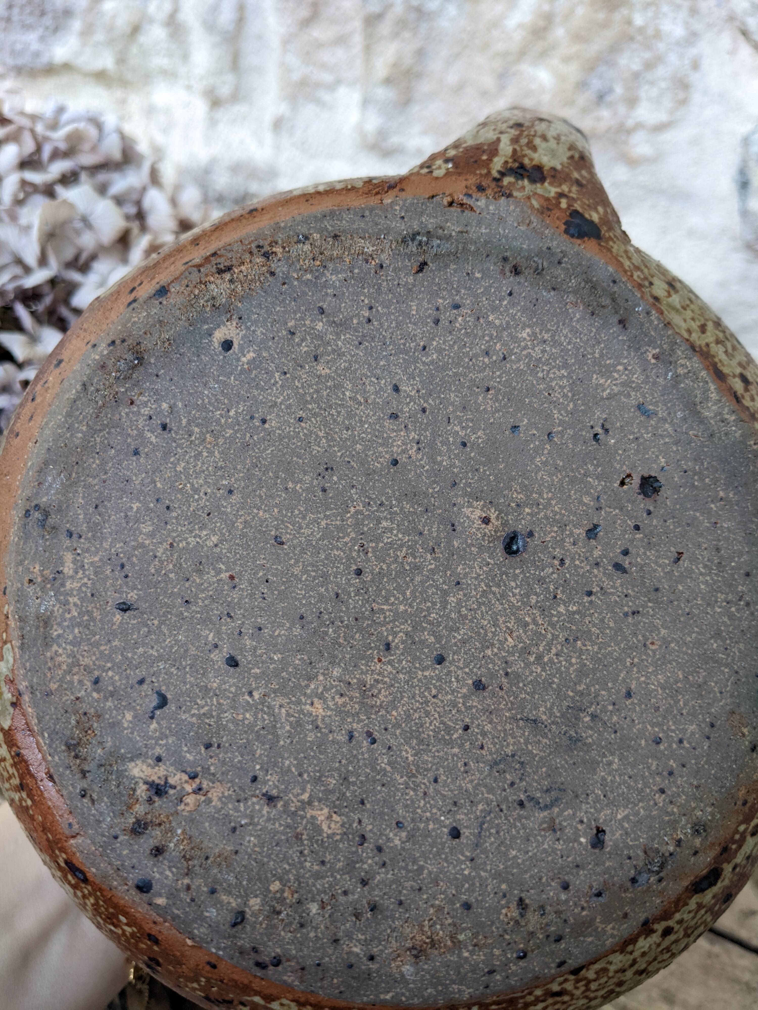 Pitcher jug carafe vase stoneware pyrite vintage Baudat pottery