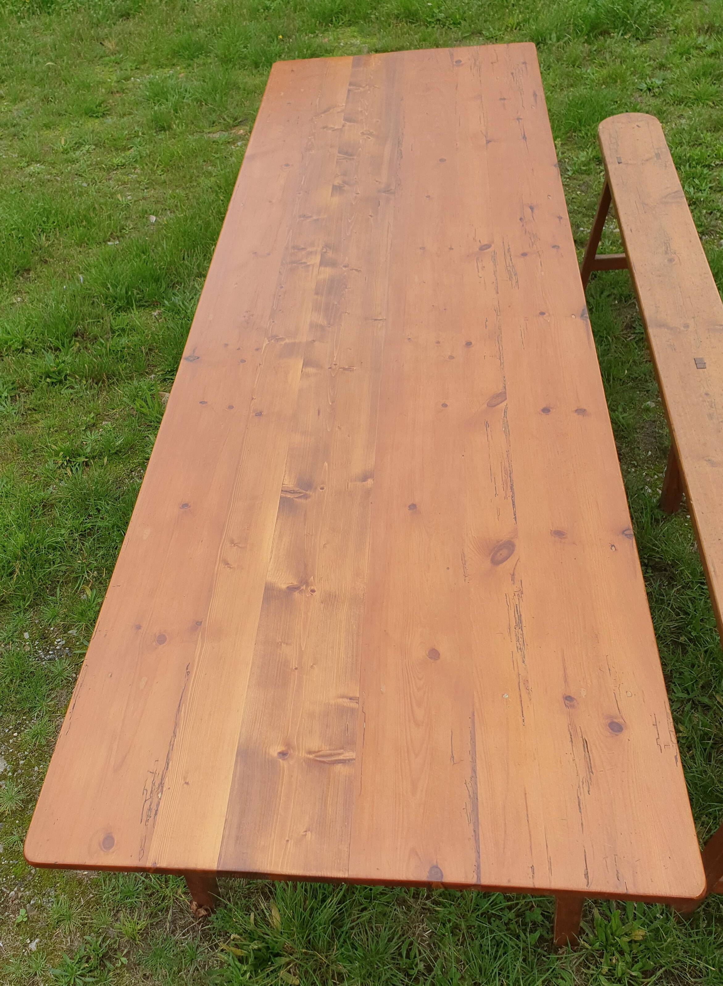 Farm table and bench