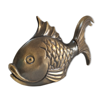 Tire-bouchon poisson bronze zoomorphe Maxram design années 70