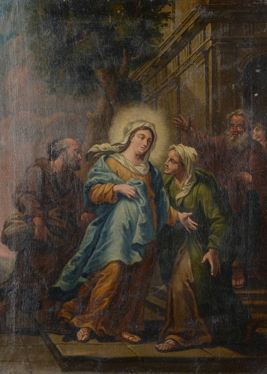 Oil painting on canvas, early Italian school, 18th century - Visitation