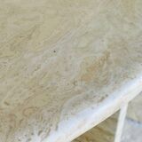 Vintage side table in travertine, circa 1980s.