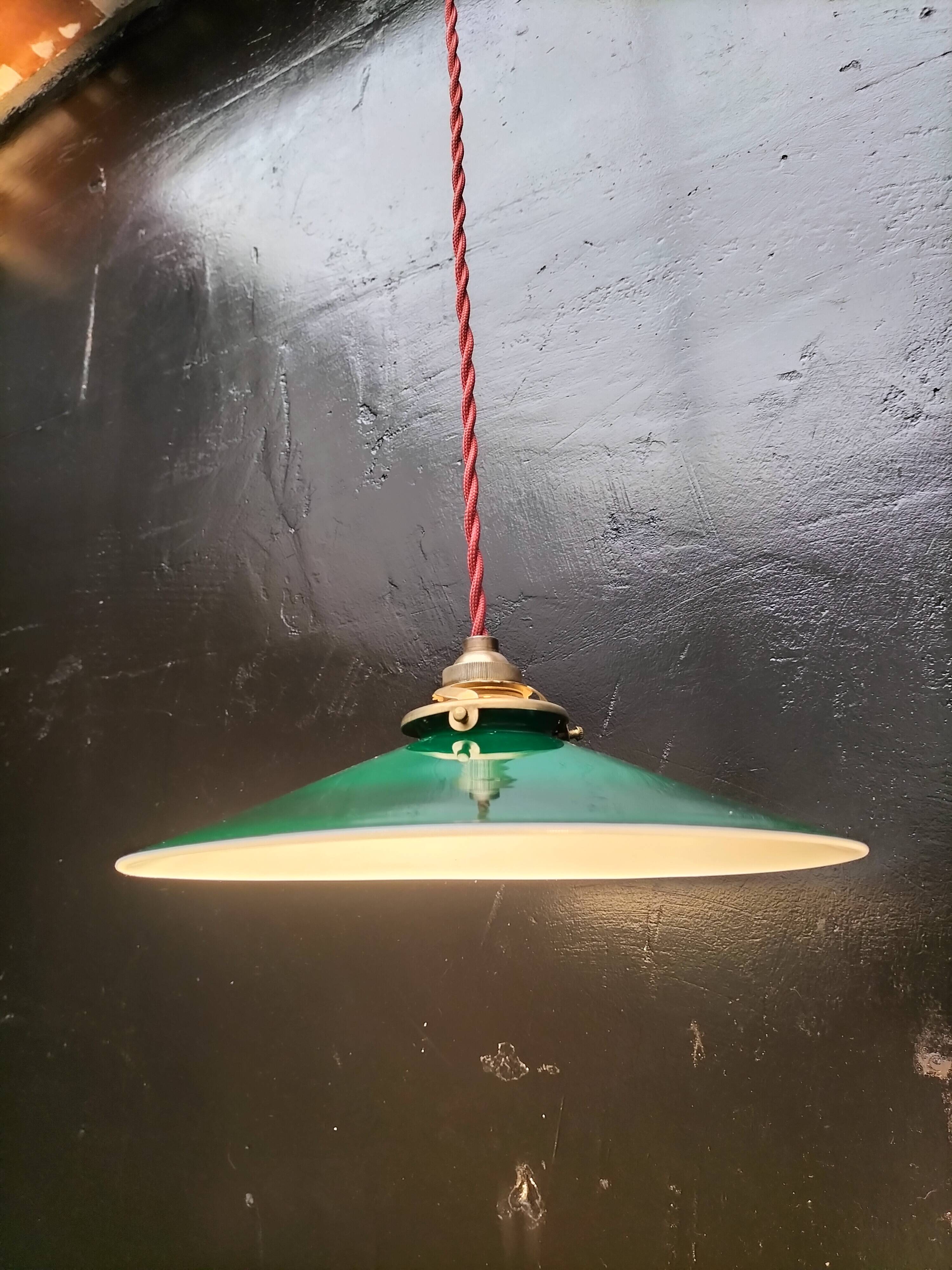 Green opaline pendant light