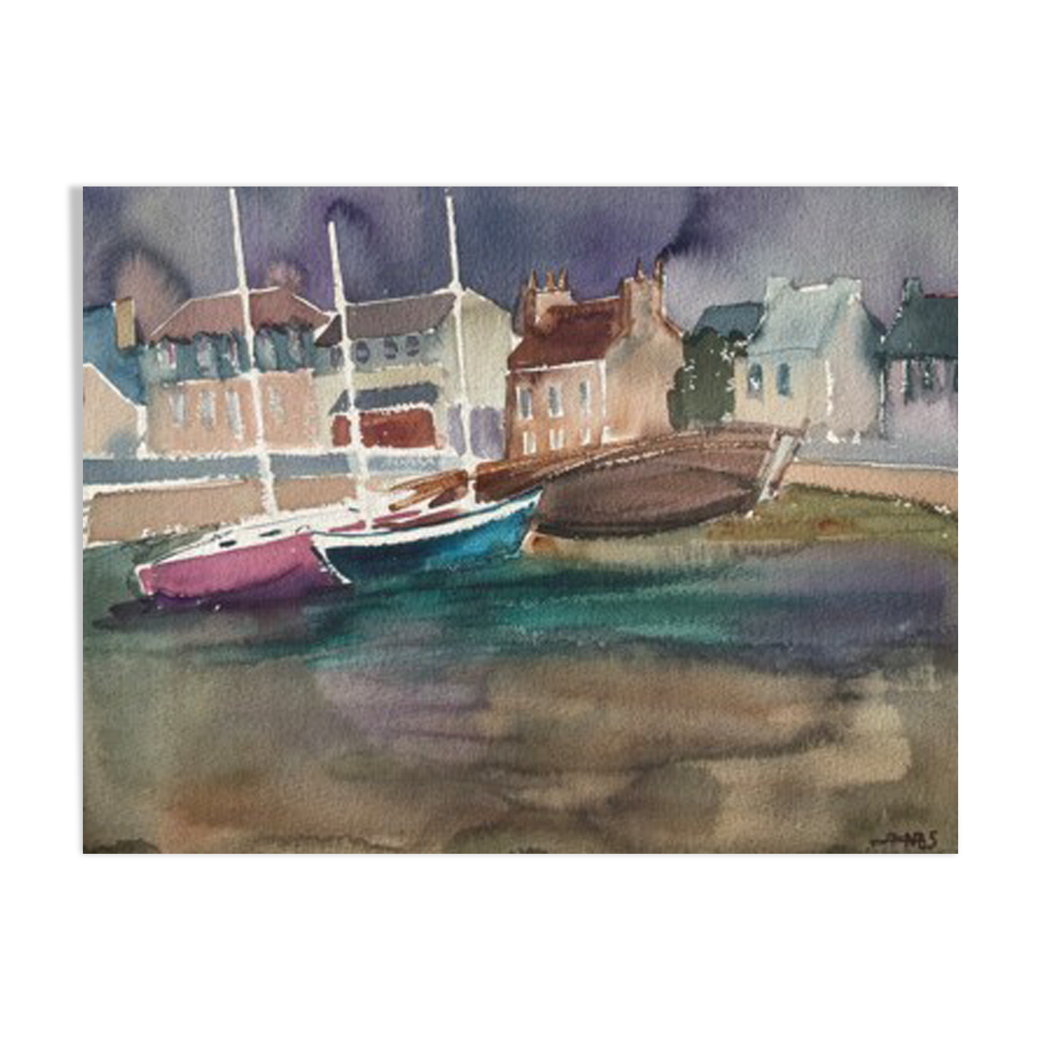 Aquarelle " Port breton "