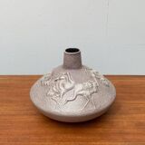 Large vase in German pottery from the mid-century with a crane ornament from Cortendorf.