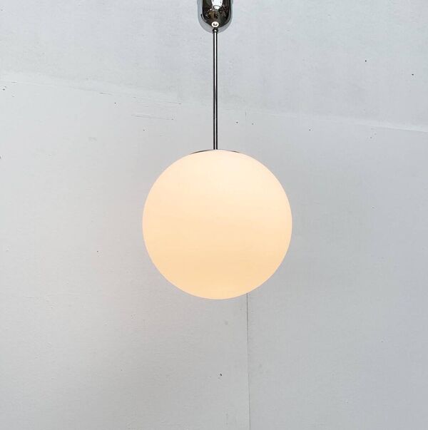 Lampe suspension boule en verre de l'ère spatiale allemande vintage de Limburg