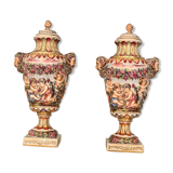 Pair of Capodimonte vases, second half of the 19th century