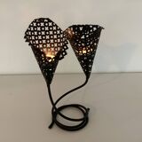 Perforated metal candle holder